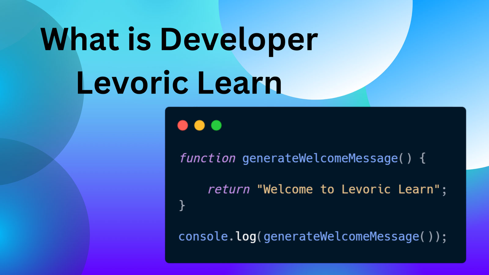 Developer Hub - Levoric Learn